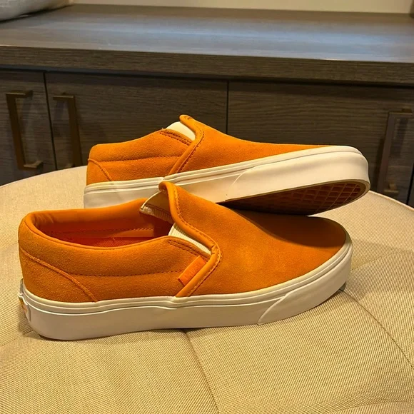 Orange leather vans hotsell